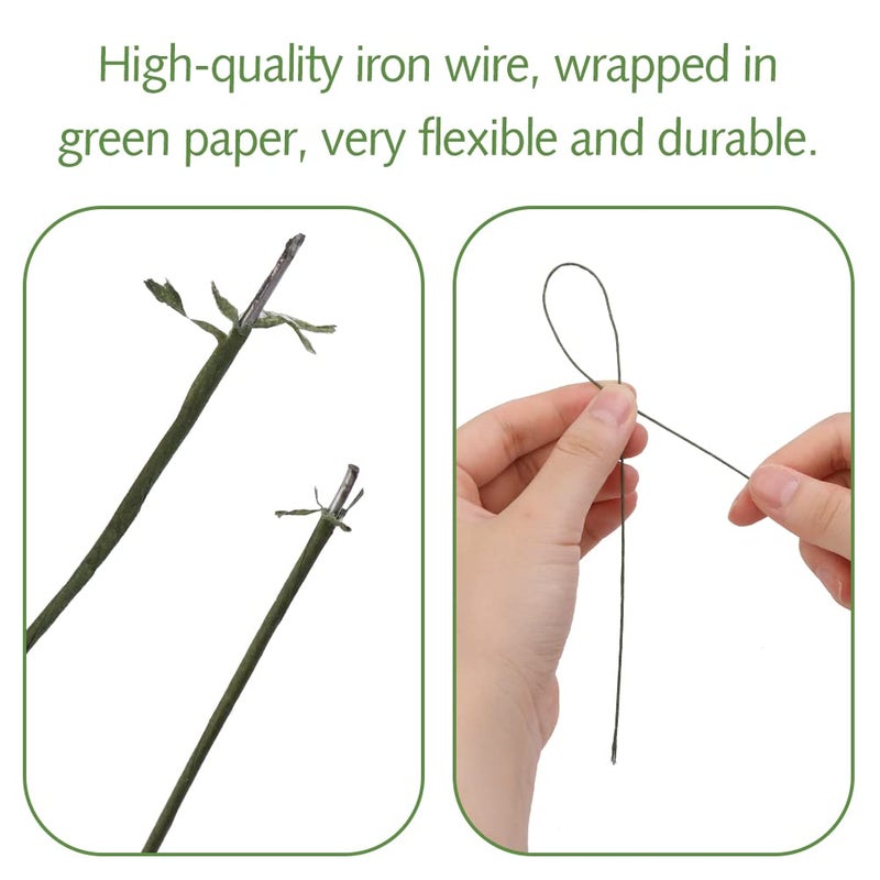 SOCNITC 300 Pcs Floral Wire, 26 Gauge Flower Wire Sticks, Flower Stems 14 inches for DIY Floral Arrangements Floral Arranging Craft Projects Corsages, Wedding Bouquet - Image 3